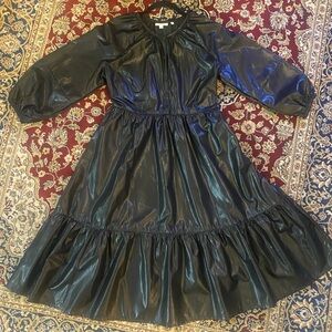 Chicos black pleather dress w/pockets, Size 6